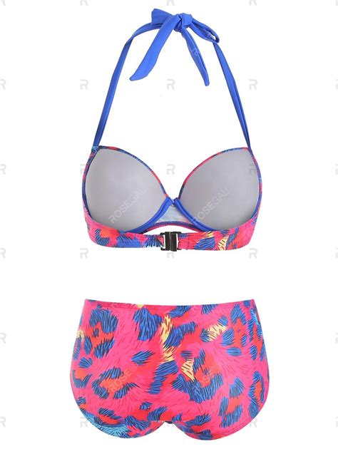 Knotted Printed Underwire Bikini Set | Underwire bikini set, Printed halter bikini, Underwire bikini