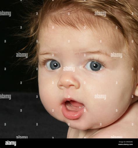 Baby Face Close Up Redhead Stock Photo Alamy
