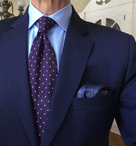 Michigan Trad Purple And Blue Stripes And Dots And Paisley Fashion