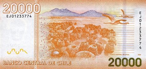 Chile P165a 20000 Pesos From 2009