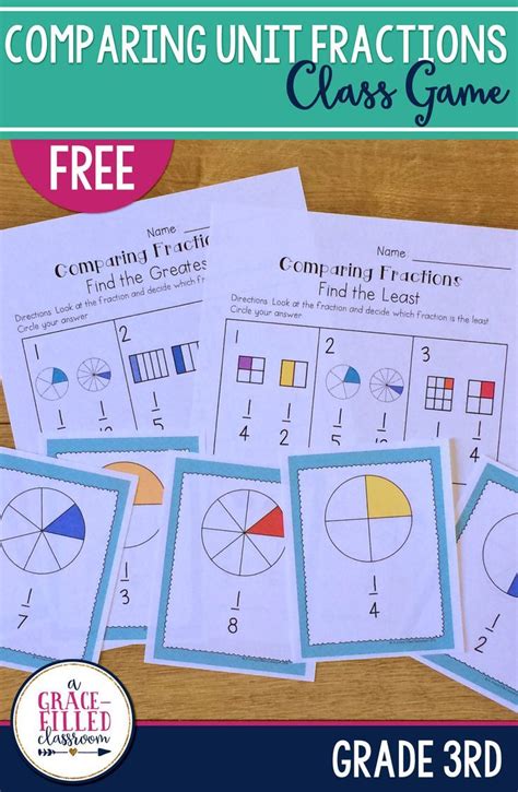 Comparing Unit Fractions Cards Free Unit Fractions Math Activities