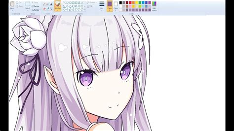 You can scroll down further to see step. SpeedPaint 】 Draw Anime Girl on MS Paint - Emilia - YouTube