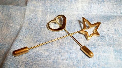 Vintage Heart ️ Star ⭐️ Stickpin Childhood Stick Pins Childhood