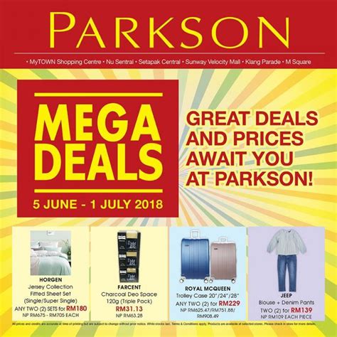 H&m setapak central mall is a clothes store, kuala lumpur. Parkson Mega Deals Promotion (5 June 2018 - 1 July 2018)