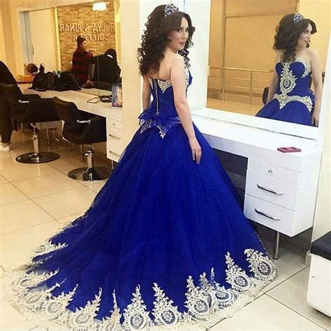 You can see another items of this gallery of 20 beautiful blue and white wedding dress style ideas below. vestidos de novia 2017 Gold lace Royal Blue wedding ...