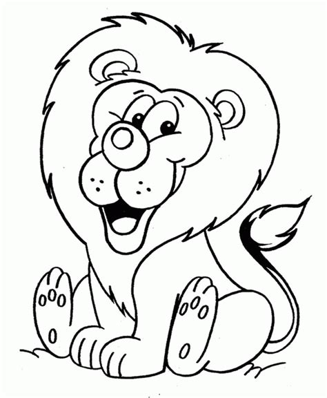 Cute Lion Coloring Page Coloring Home