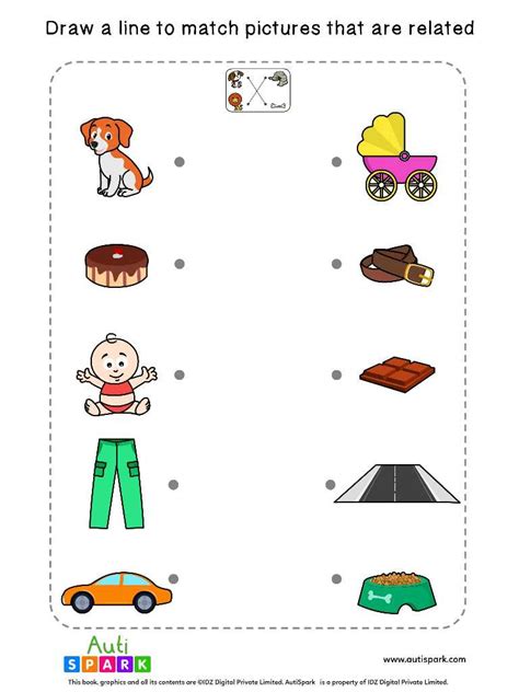 Free picture matching worksheet