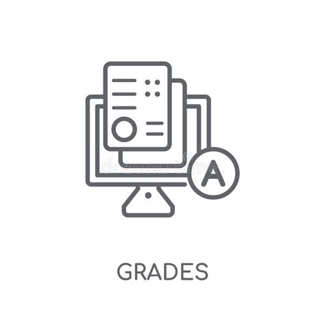 Grades Outline Icon Isolated Line Vector Illustration From E Learning