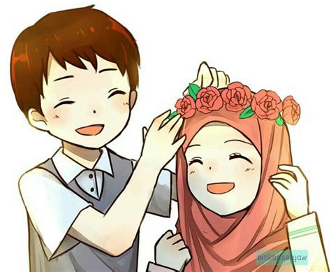 Hijab illustration art Kapalı kız çizimleri Muslimah anime | Kartun, Pasangan animasi, Gambar simpel
