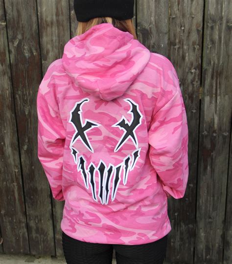 War Machine Pink Camo Hoodie Fully Embroidered Mushroomhead Official