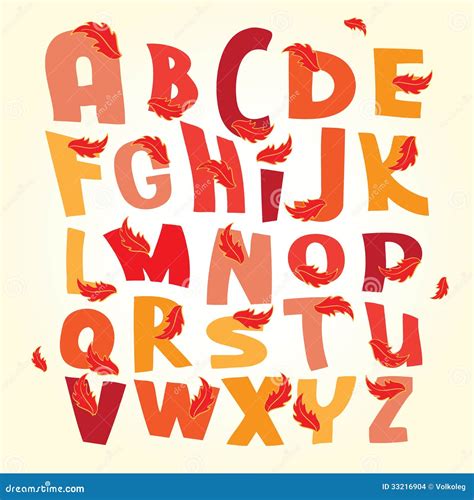 Autumn Alphabet Vector Letters Set Stock Vector Illustration Of Kids