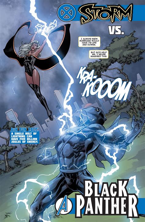 Storm Vs Black Panther In Avx Vs Vol 1 5 Art By Tom Raney And Jim