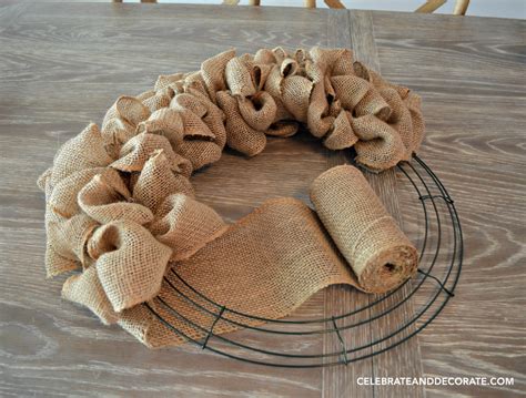 DIY Burlap Wreath tutorial - Celebrate & Decorate