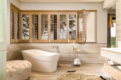 At plantation shutters, we offer a wide range of waterproof bathroom shutters to make sure you keep your privacy intact while adding a beautiful style to the will shutters make my bathroom more private? Plantation Shutters in a Bathroom - SA Decor & Design