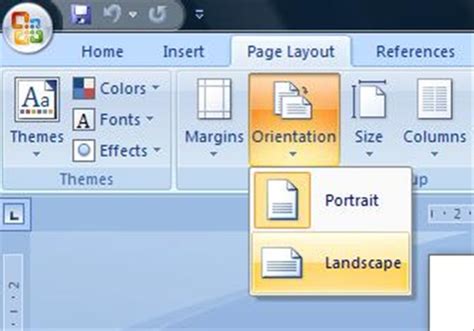 Change Your Page Orientation Portrait Vs Landscape In Word 2007