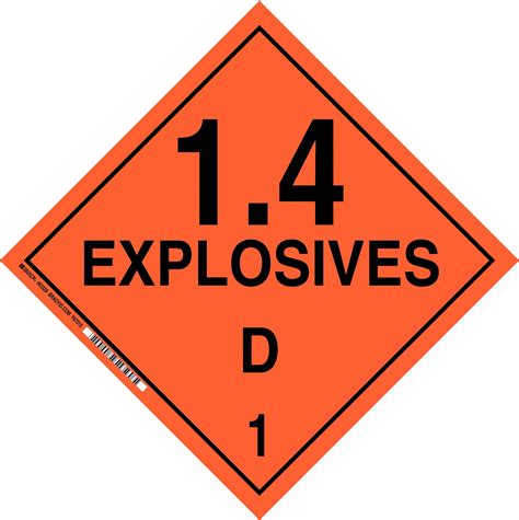14 Explosives D 1 10 34 In Label Wd Dot Container Placard 41f670
