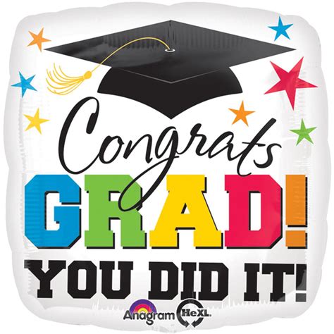 Shop For Congrats Grad You Did It Square Foil Balloon 18in 18 Inch