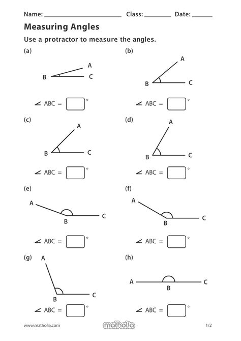 Measure Angles Worksheet