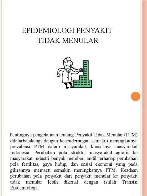 Epidemiologi Penyakit Tidak Menular Pdf