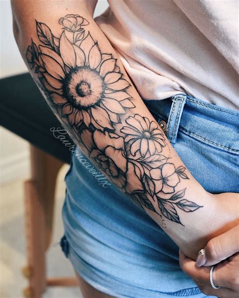 Sunflower And Rose Tattoo Laurenceveillx Sunflower Tattoo Shoulder Rose Tattoo Sleeve