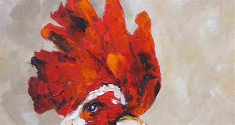 Daily Painters Abstract Gallery Rudy Rooster By Texas Artist Kay Wyne