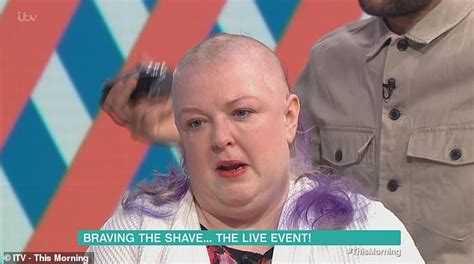 Mother Shaves Her Head Live On This Morning To Raise Money For Cancer Research Daily Mail Online