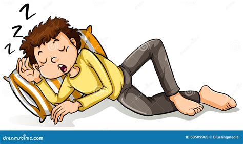 A Man Sleeping Stock Vector Illustration Of Cushioned 50509965
