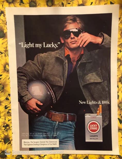 Vintage Cigarettes Full Page Color Lucky Strike Advertisement 80s Man