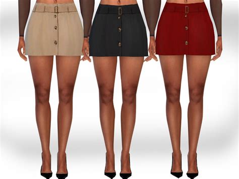 The Sims Resource Cotton Mini Button Skirts