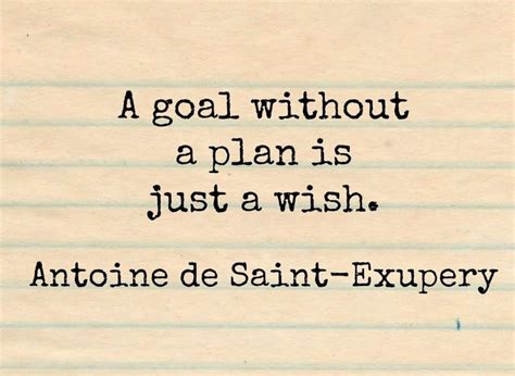 A Goal Without A Plan Is Just A Wish Antoine De Saint Exupery