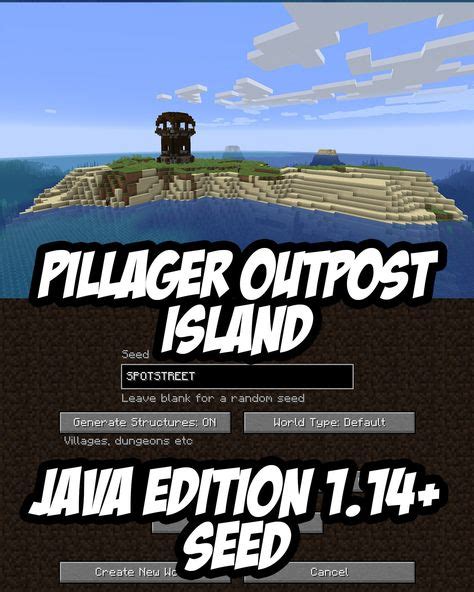 Pillager Outpost Island Minecraft 114 Seed Minecraft Minecraft
