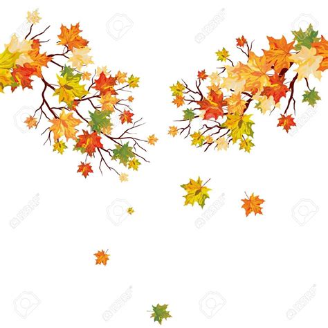 Autumn Maple Tree With Falling Leaves Illustration Leaf Art Autumn