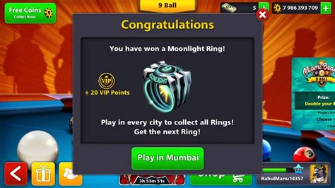 Visit daily and claim 8 ball pool reward links for 8 ball pool coins, 8 ball pool gifts, 8 ball pool rewards, cash, spins, cue, scratchers, for free. 8 Ball Pool - MoonLight 8 & 9 Ball Rings - Legendary Boxes ...