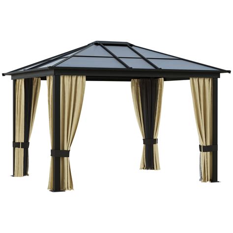 Buy Outsunny X M Hardtop Gazebo Canopy With Polycarbonate Roof