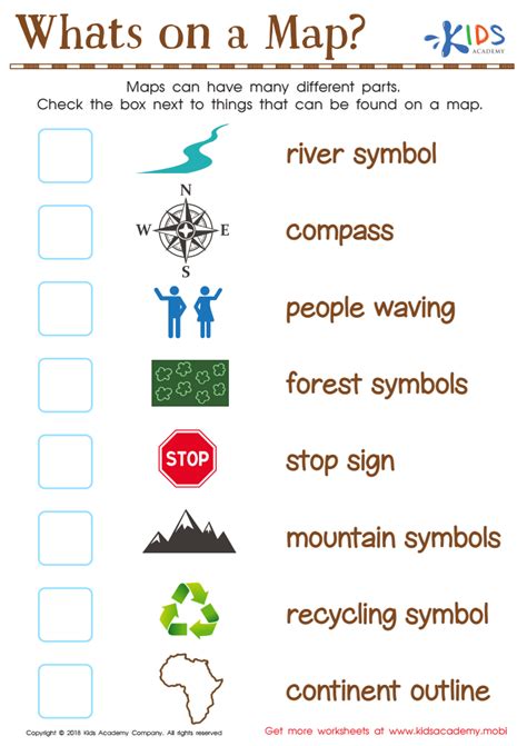 Whats On A Map Worksheet For Kids