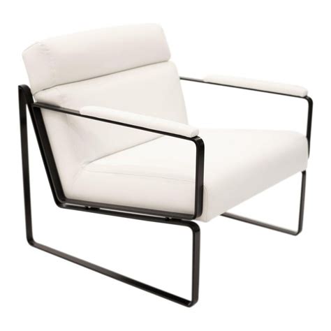This modern chair is perfect in any modern or transitional decor. Jessse White Leather Club Chair in 2020 | Club chairs, Leather club chairs, Chair