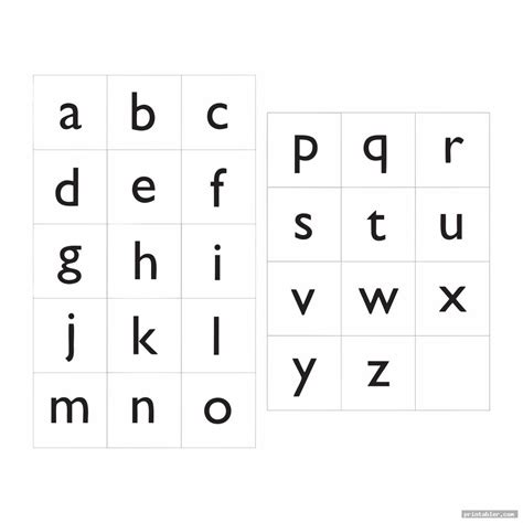 Printable Lower Case Alphabet Flash Cards - Printabler.com