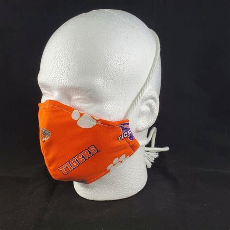 Clemson Tigers Face Mask With Nose Wire And Drawstring Or Etsy