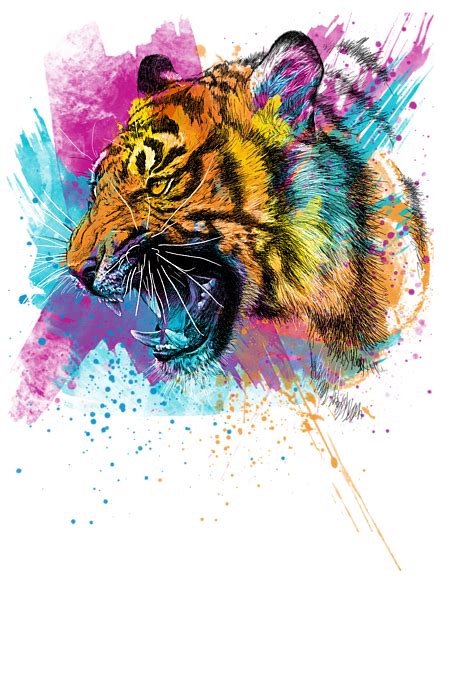 Crazy Tiger Kids T Shirt By Olga Shvartsur Pixels