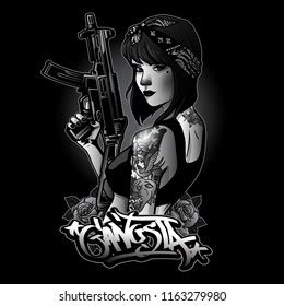 Sexy Gangsta Girl Illustration Stock Vector Royalty Free