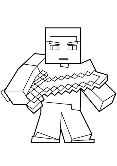 Minecraft Steve Printable Coloring Pages