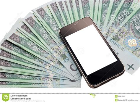 Unbranded Cell Phone And A Lot Of Money Stock Photo Image Of Europe