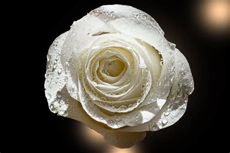 White Rose With Water Drops On A Dark Background Stock Image Image
