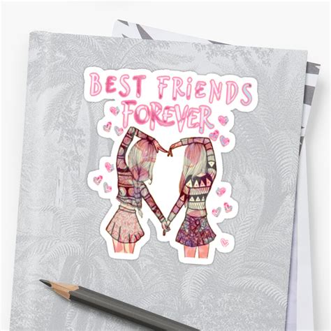 best friends forever girl friend sticker by sadek redbubble
