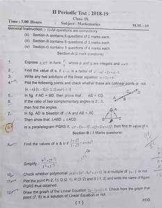 Class 9th Mathematic Periodic Test 2question Paper