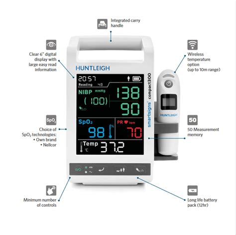 Smartsigns Compact 300 Monitor Nibp Pulse Sp02 Nellcor And