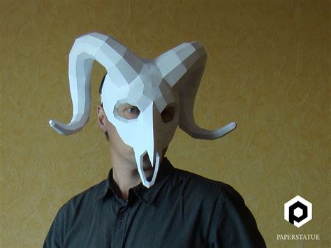 Ram Skull Papercraft Mask Download And Make Your Own Party Etsy