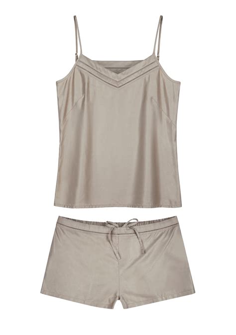 Mulberry Silk Camisole And Shorts Set Lunar Grey — The Ethical Silk