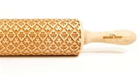 Shamrock Embossing Rolling Pin Engraved Rolling Pin Embossed Rolling