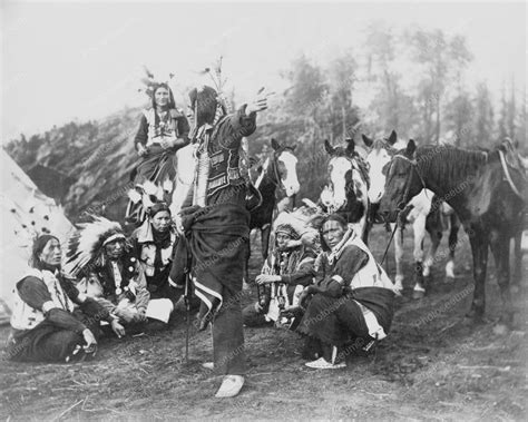 Dakota Indians With Horses 1900s Vintage 8x10 Reprint Of Old Photo